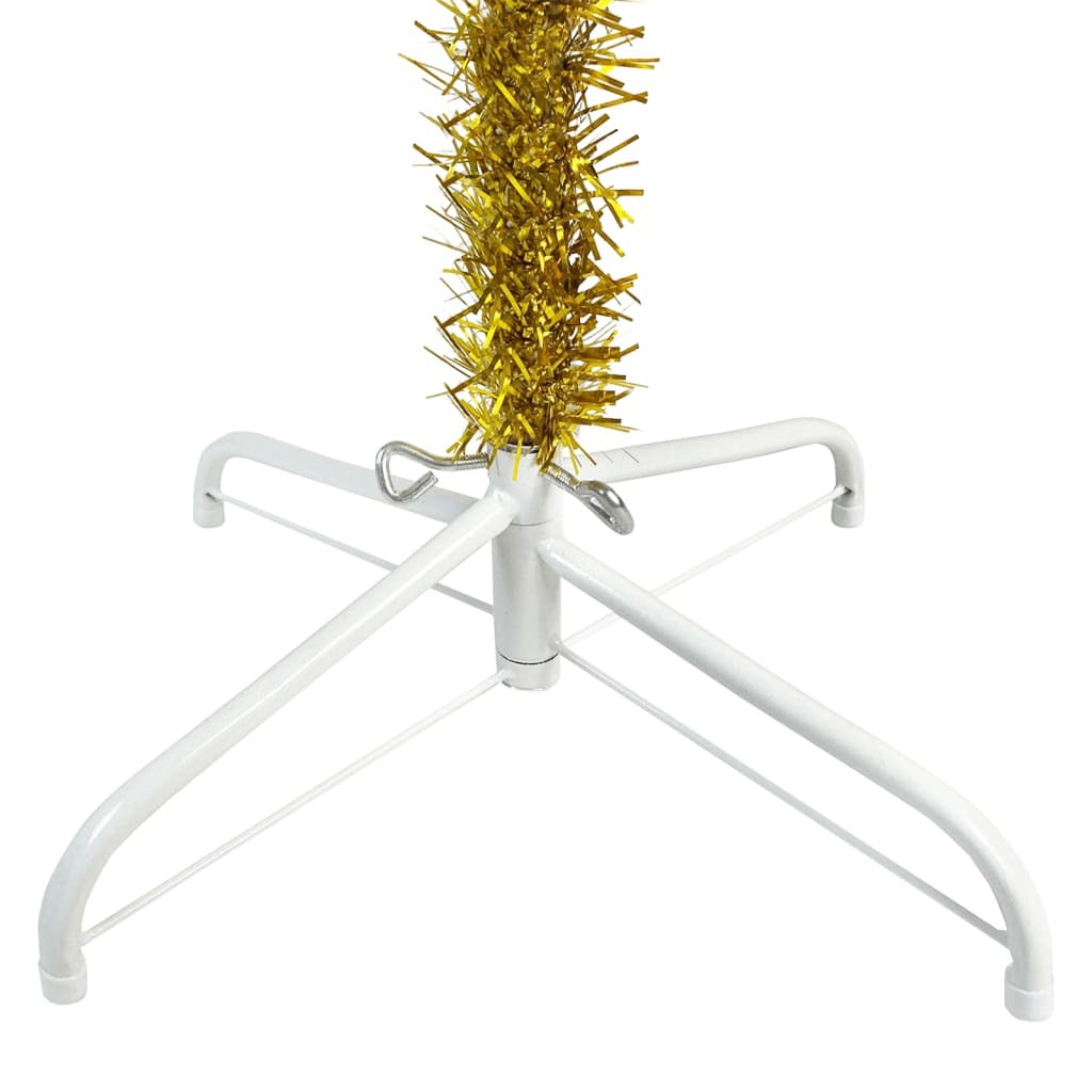 Vidaxl Árbol De Navidad Delgado Dorado 120 Cm_4