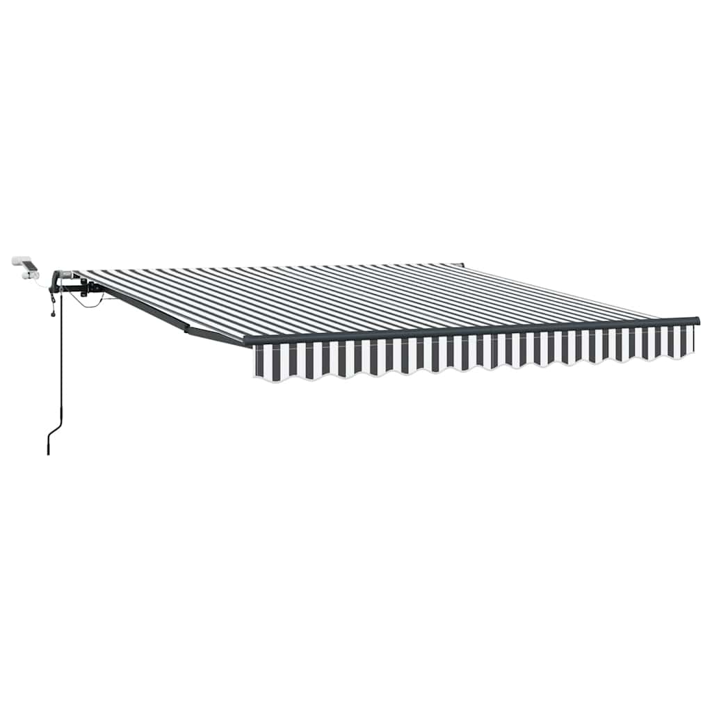 Toldo Retráctil Automático Luz Led Antracita Blanco 300x250 Cm_0