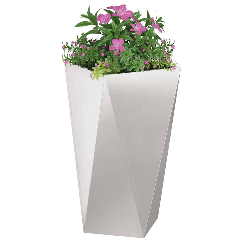 Jardinera 2 Pcs Plateado 40 X 40 X 75 Cm Acero Inoxidable_2