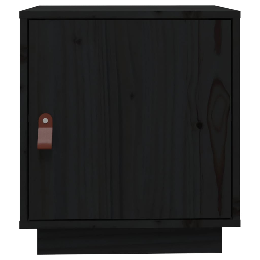 Mesitas De Noche 2 Uds Madera Maciza De Pino Negro 40x34x45 Cm_4
