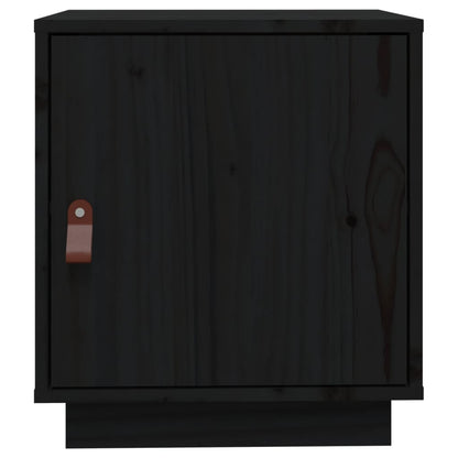 Mesitas De Noche 2 Uds Madera Maciza De Pino Negro 40x34x45 Cm_4