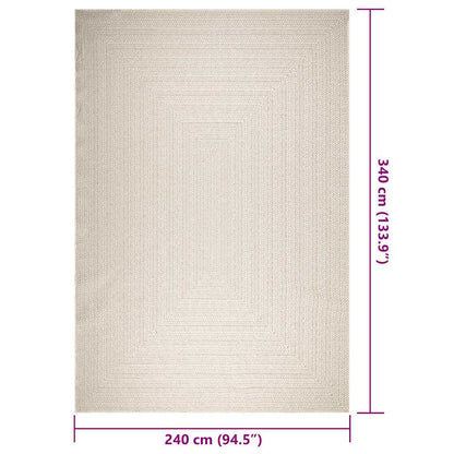 Vidaxl Alfombra Zizur Apariencia Yute Interior Exterior Crema_2