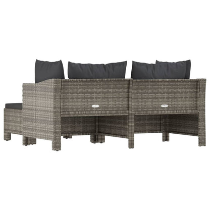 Vidaxl Set De Muebles De Jardín 3 Pzas Y Cojines Ratán Sintético Gris_5