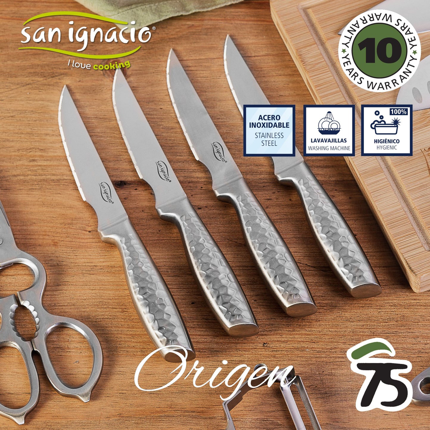 Set 4pc Cuchillos Chuleteros Acer Inox, Colección Origen_1