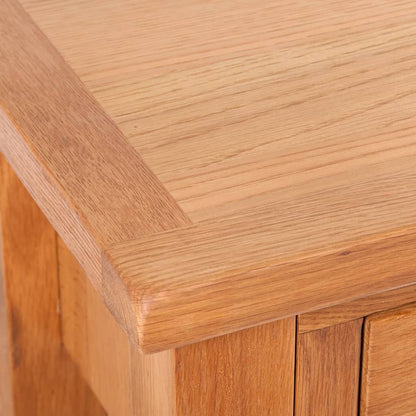 Mesa Consola Con 2 Cajones Madera Maciza De Roble 83x30x73 Cm_2