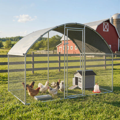 Pawhut Gallinero Para Exterior 2,8x1,7x1,9 M Para 5-8 Gallinas Plata_1