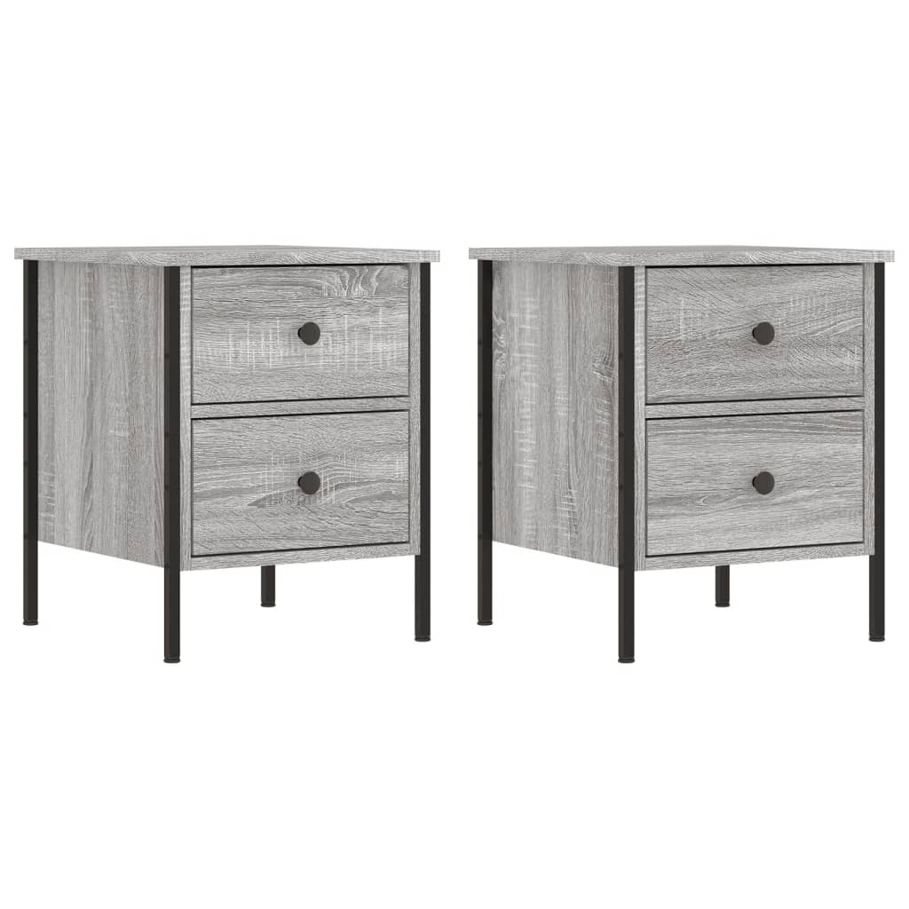 Mesita De Noche 2 Uds Madera Ingeniería Gris Sonoma 40x42x50 Cm_0