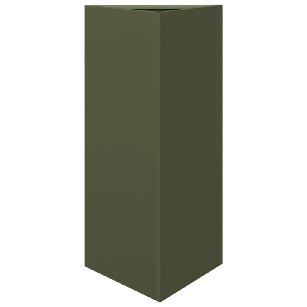Jardinera Triangular Acero Verde Oliva 40x34,5x75 Cm_0