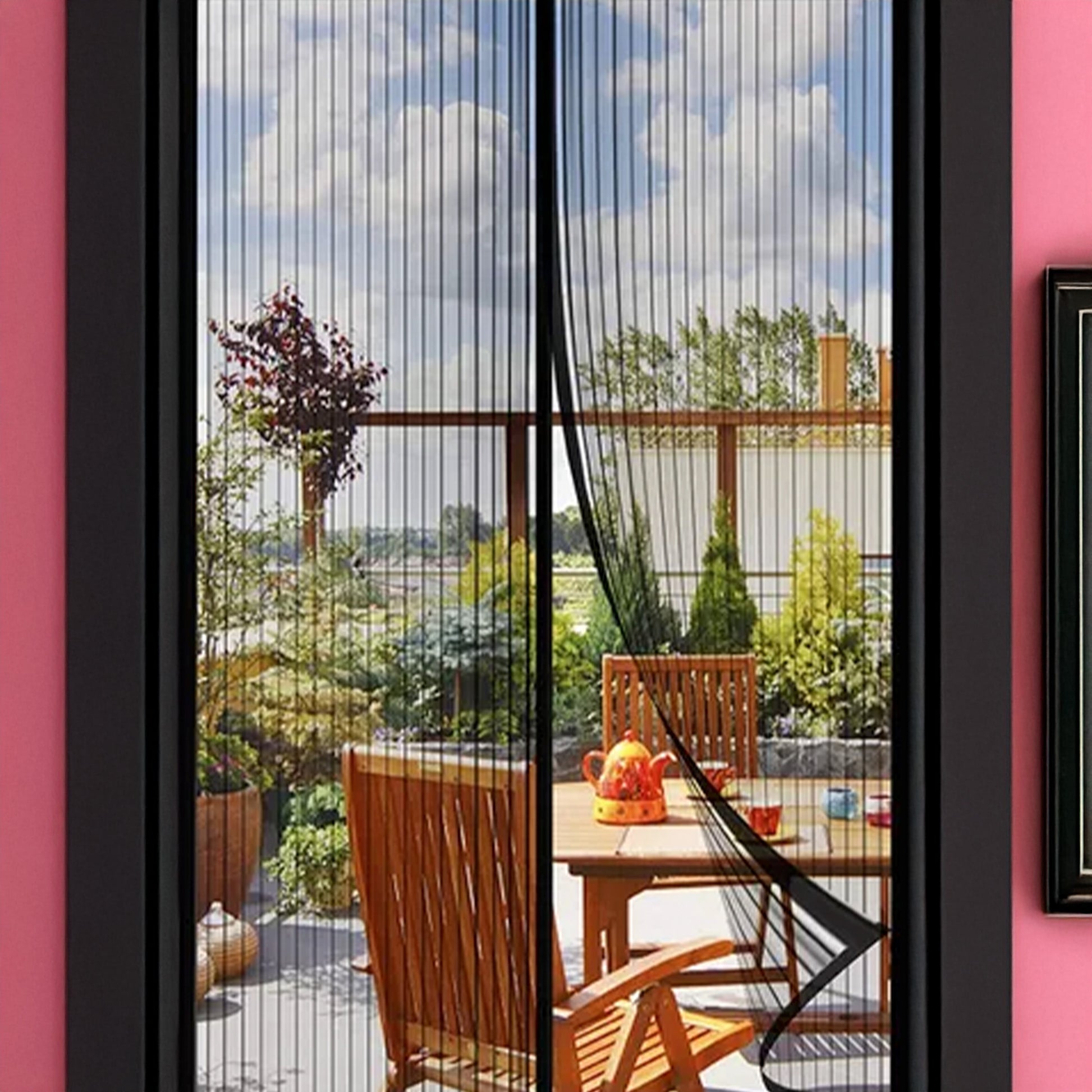 Well Home Mosquitera De Poliéster Negro Con Cinta De Velcro - Tamaño 130x150 Cm_3