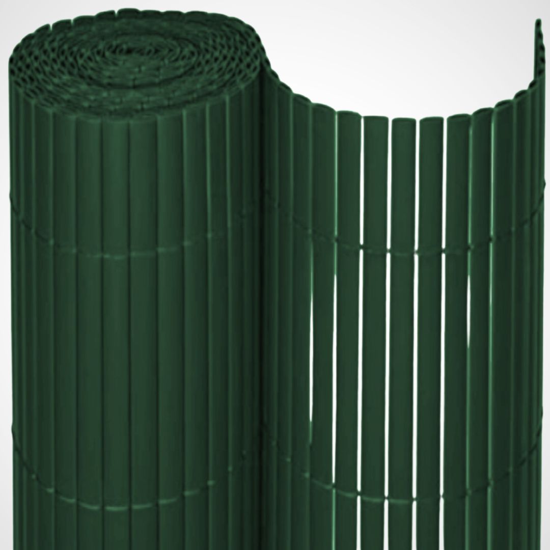 Cañizo Pvc Doble Cara| 1,5x3 M| Color Verde| Lamas 11 Mm| Composición 100% Pvc| Bridas Sujeción Incluidas_0