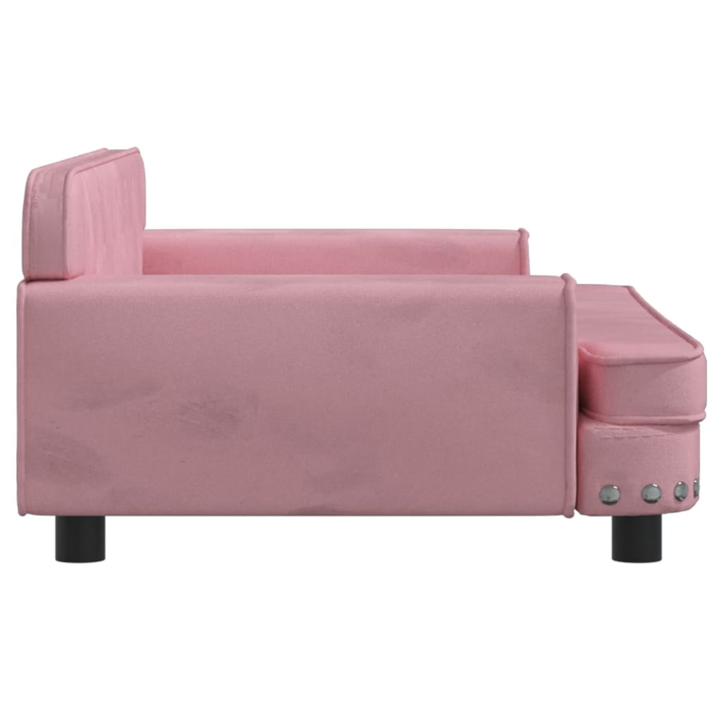 Cama Para Perros De Terciopelo Rosa 90x53x30 Cm / Vetonek_5
