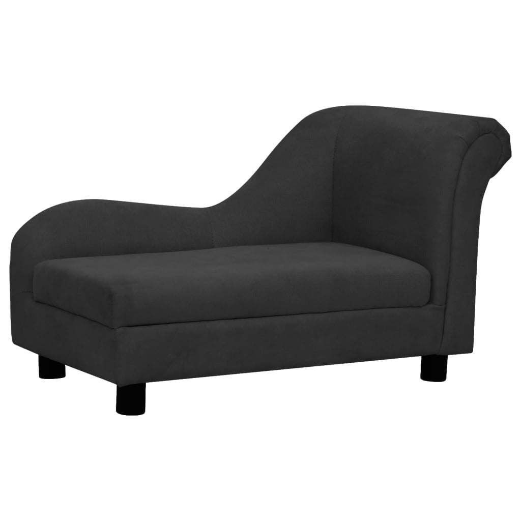 Vidaxl Sofá Para Perros Con Almohada Negro Felpa 83x44x44 Cm_3