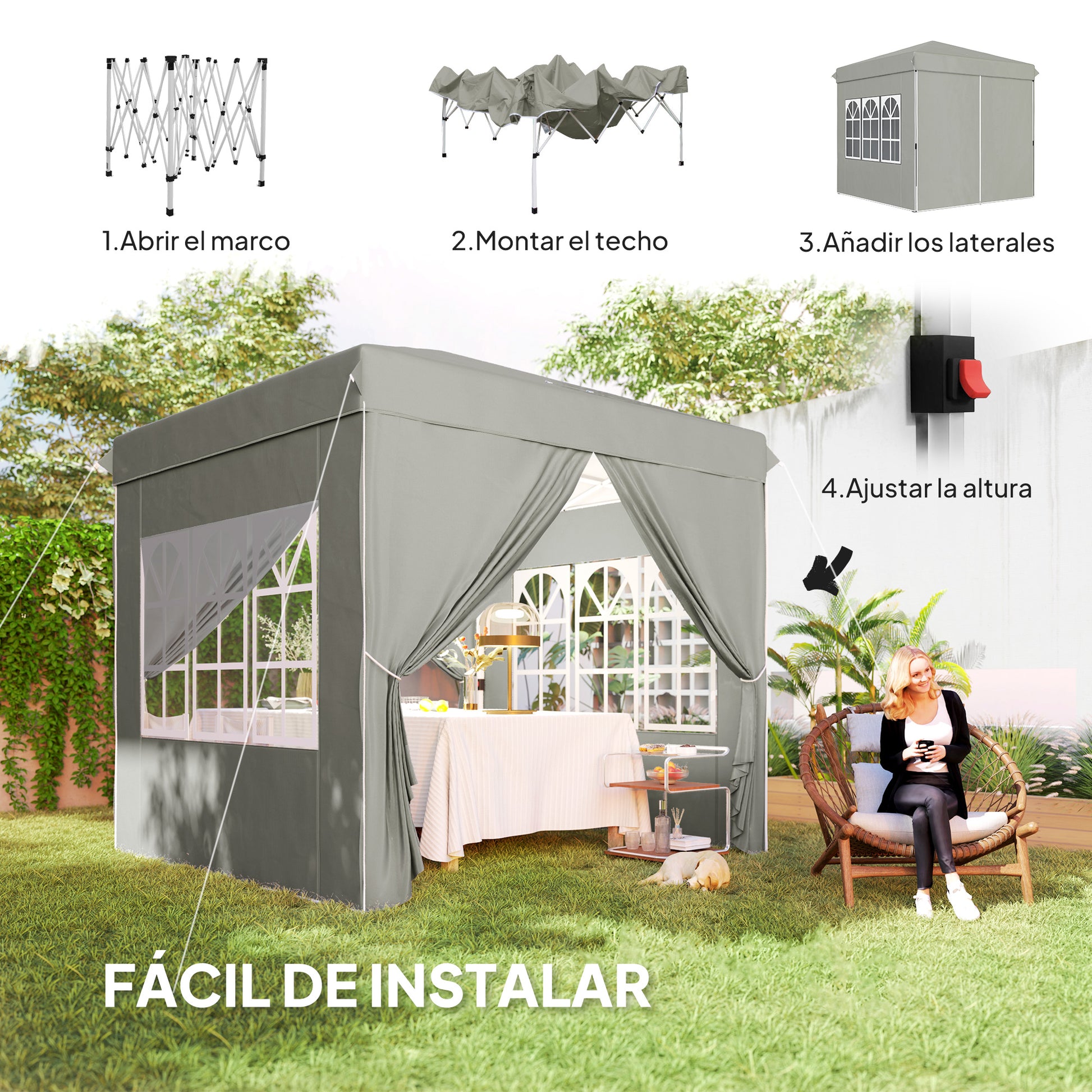 Outsunny Carpa Plegable Pop-up Gazebo 2_3
