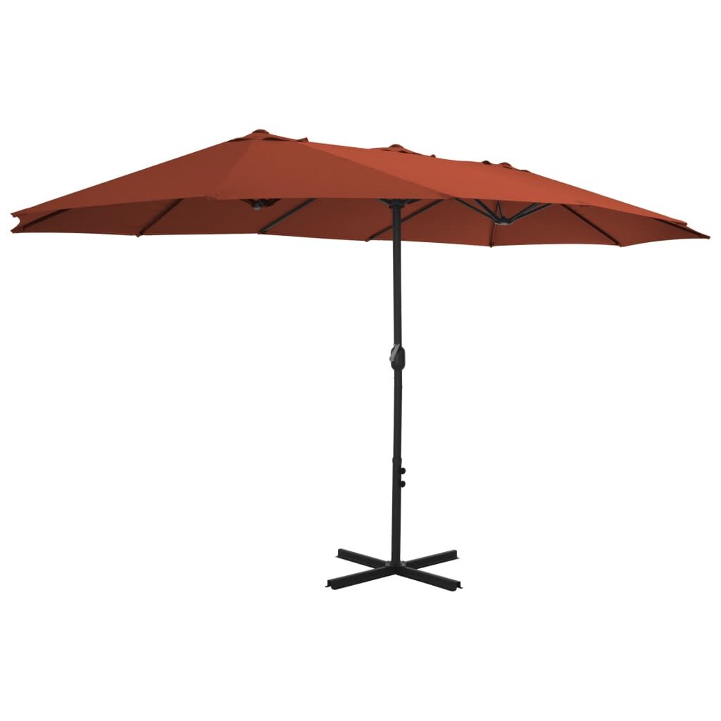 Vidaxl Sombrilla De Jardín Con Palo De Aluminio Terracota 460x270 Cm_1