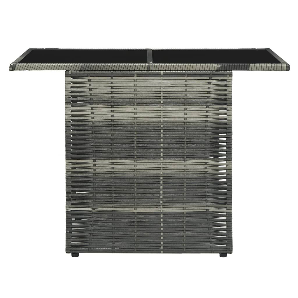 Vidaxl Set Mesa Y Sillas Jardín 3 Pzas Y Cojines Ratán Sintético Gris_4