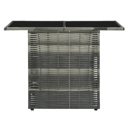 Vidaxl Set Mesa Y Sillas Jardín 3 Pzas Y Cojines Ratán Sintético Gris_4
