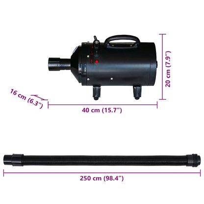 Vidaxl Secador De Pelo De Perro Con 3 Boquillas Negro 2400 W_2