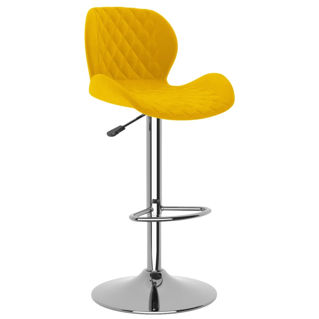 Taburetes De Cocina 2 Unidades Terciopelo Amarillo Mostaza_1