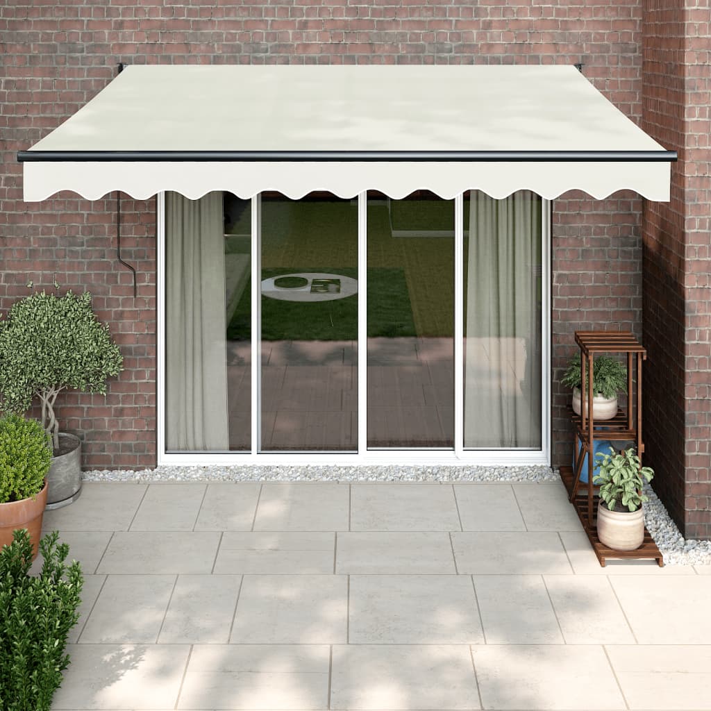 Toldo Retráctil Aluminio Y Tela Color Crema 3,5x2,5 M_1