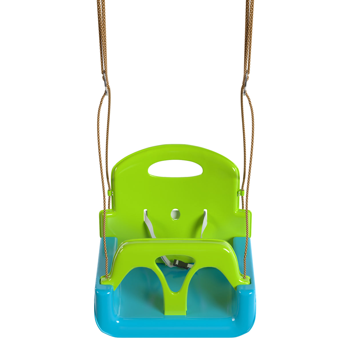 Outsunny Columpio Infantil 3 En 1 Cuerda Ajustable Respaldo Desmontable Verde_4