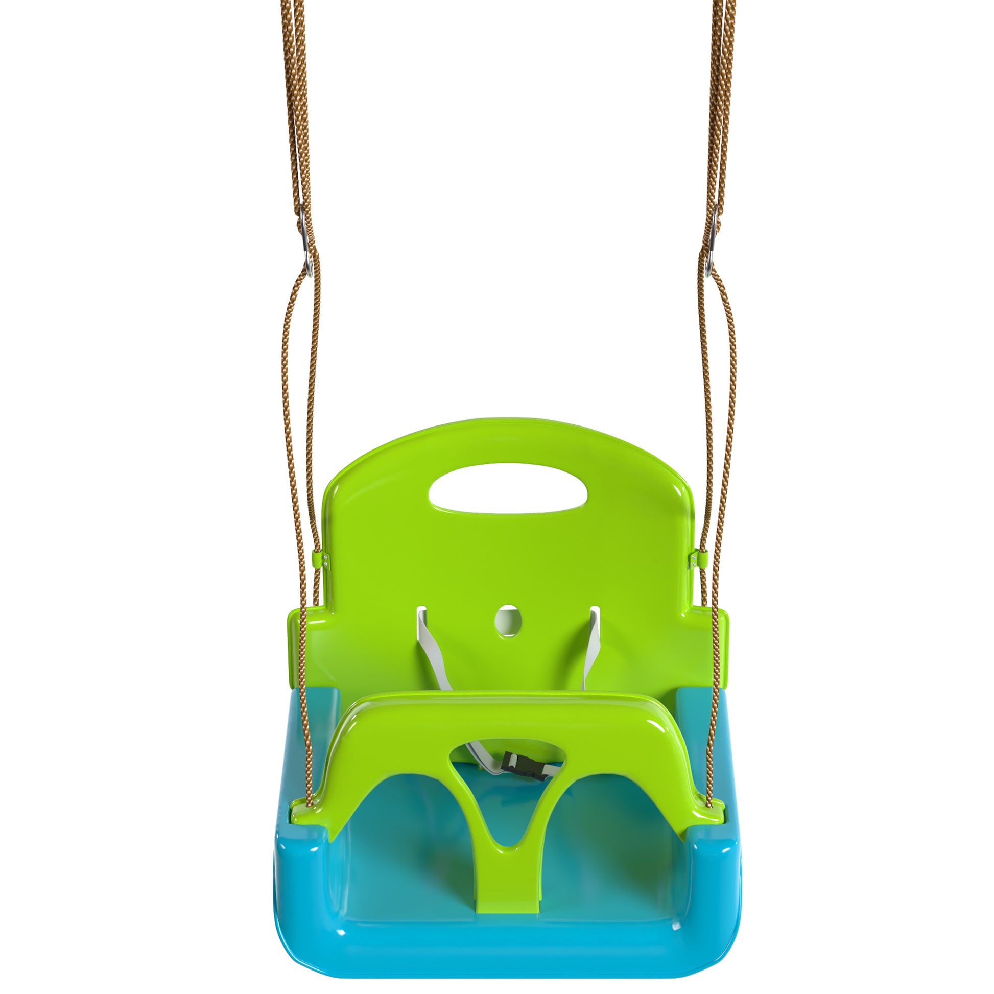 Outsunny Columpio Infantil 3 En 1 Cuerda Ajustable Respaldo Desmontable Verde_4