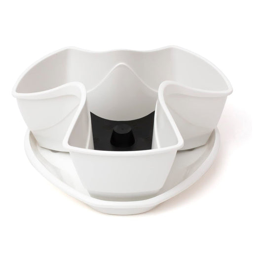 Maceta Para 3 Plantas Aromáticas 3 Litros En Color Blanco 30 X 30 X 14 Cm_0