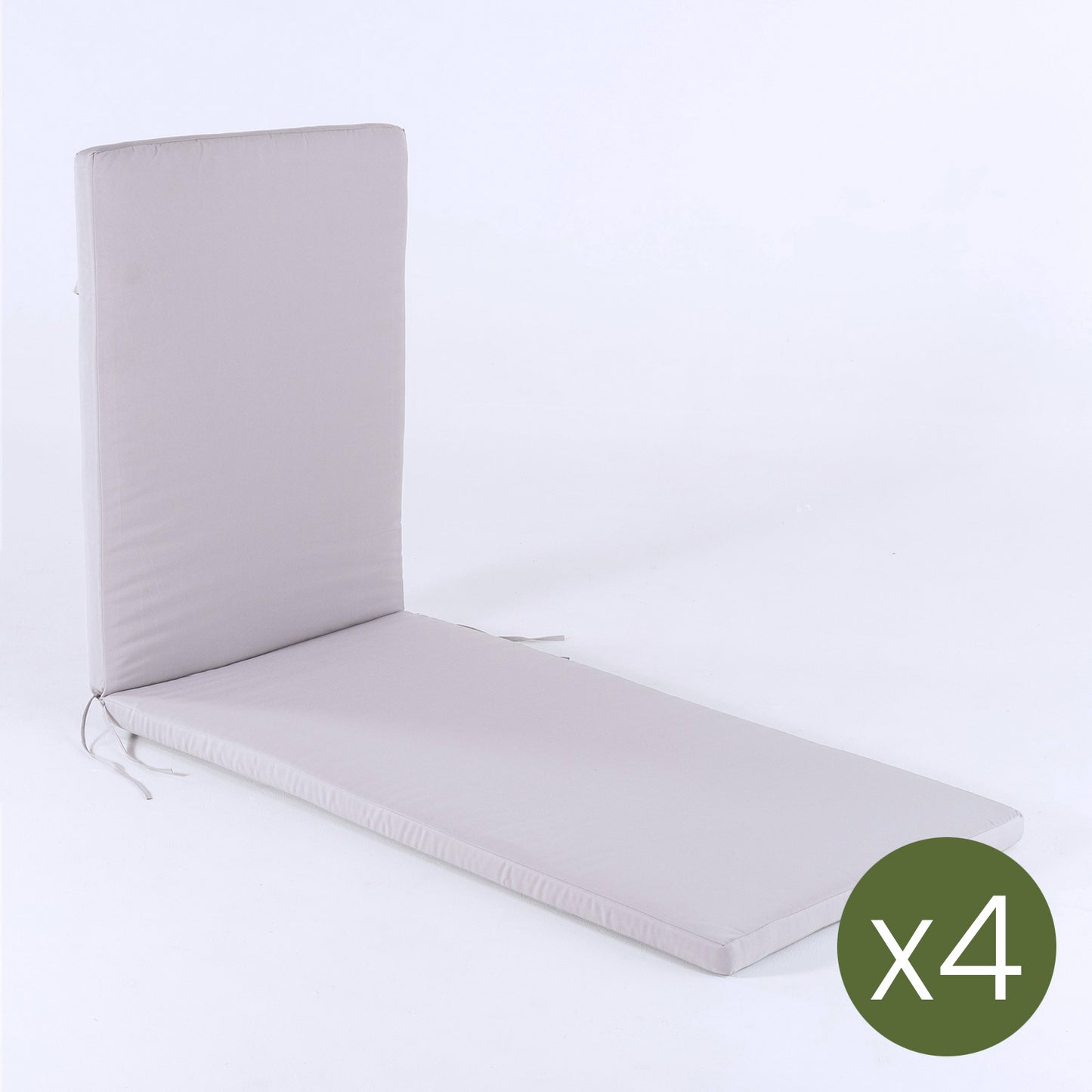 Pack 4 Cojines Para Tumbona De Jardín Color Lux Arena, Tamaño 196x60x5 Cm, Repelente Al Agua, Desenfundable_2
