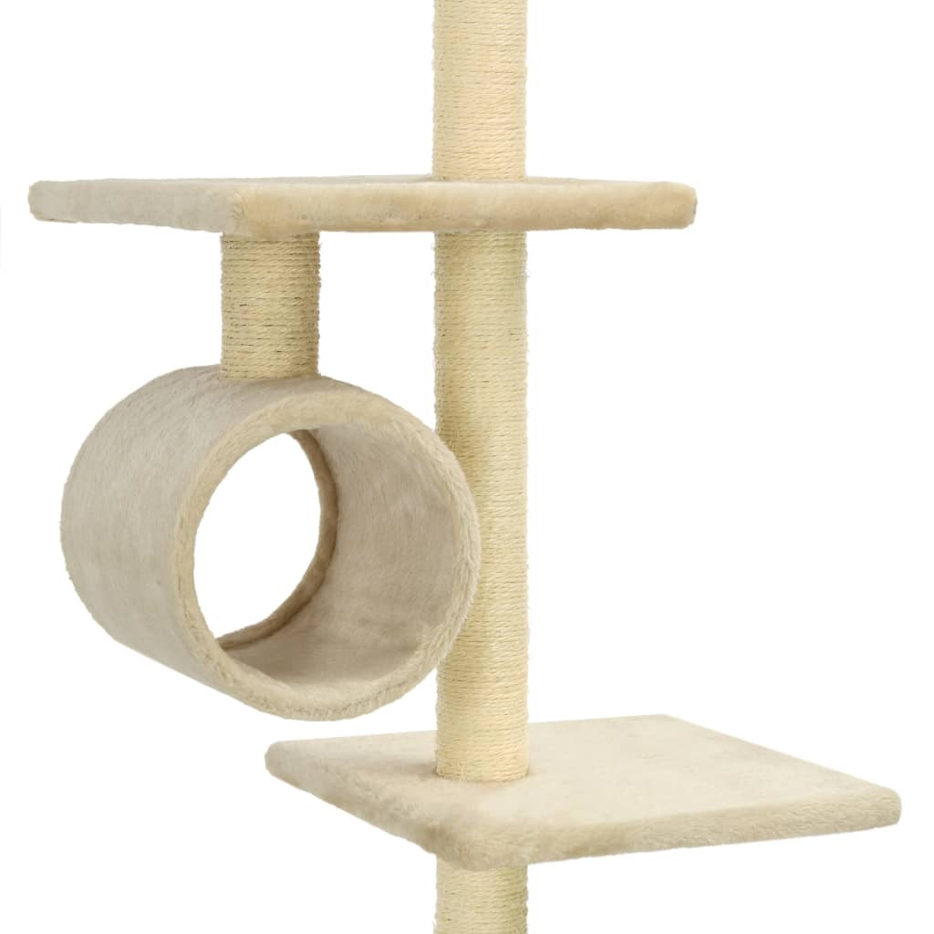 Vidaxl Rascador Para Gatos Con Postes De Sisal Beige 260 Cm_4