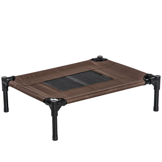 Pawhut Cama Elevada Perros Con Malla Transpirable Tela Oxford 61x46x18 Cm Marrón_0