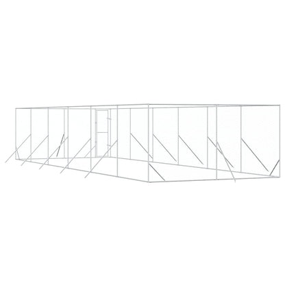 Perrera De Exterior Acero Galvanizado Plateado 4x12x2 M_5
