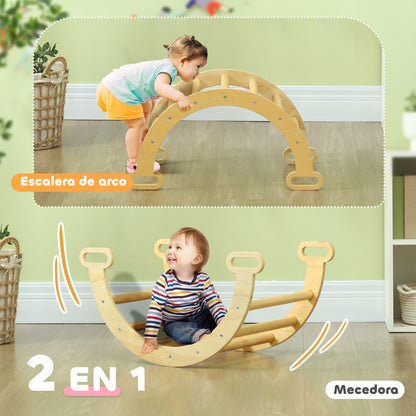 Aiyaplay Escalada Para Niños 2 En 1 Para Niños De 18-48 Meses 68x42x36cm Natural_3