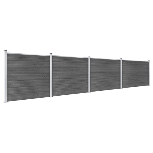 Set De Paneles De Valla Wpc Negro 699x146 Cm / Vetonek_0