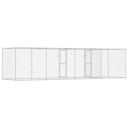 Jaula Para Perro Plateado 800 X 200 X 200 Cm Acero Galvanizado_5