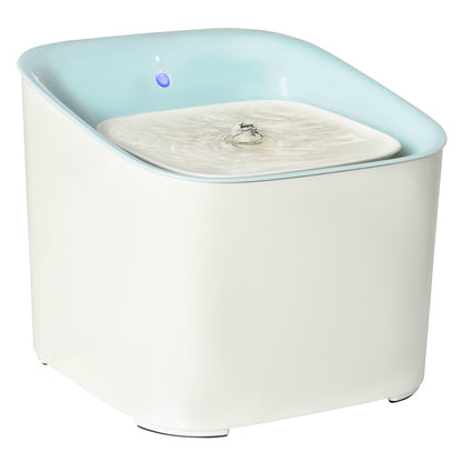Pawhut Fuente De Agua Para Gatos 3l Con Sensor Infrarrojos 3 Modos Luz Led Azul_0