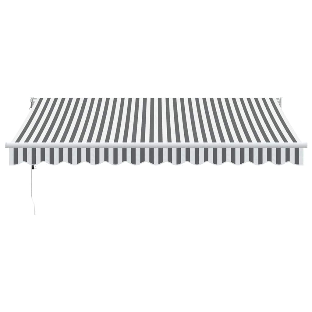 Toldo Retráctil Aluminio Y Tela Antracita Y Blanco 3,5x2,5 M_2