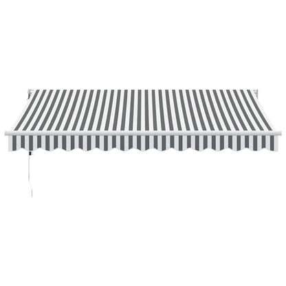 Toldo Retráctil Aluminio Y Tela Antracita Y Blanco 3,5x2,5 M_2