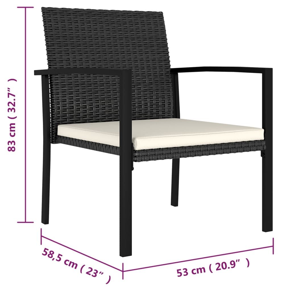 Vidaxl Sillas De Comedor De Jardín 4 Unidades Ratán Sintético Negro_4