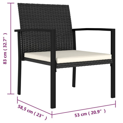 Vidaxl Sillas De Comedor De Jardín 4 Unidades Ratán Sintético Negro_4