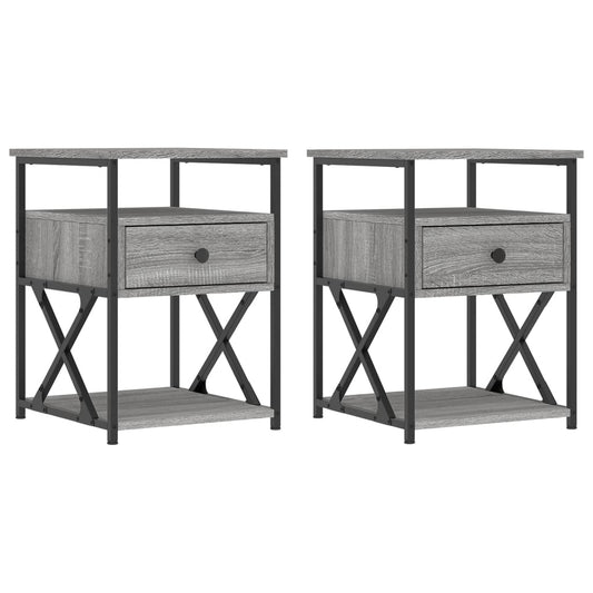 Mesitas Noche 2 Uds Madera Ingeniería Gris Sonoma 40x42x55 Cm_0