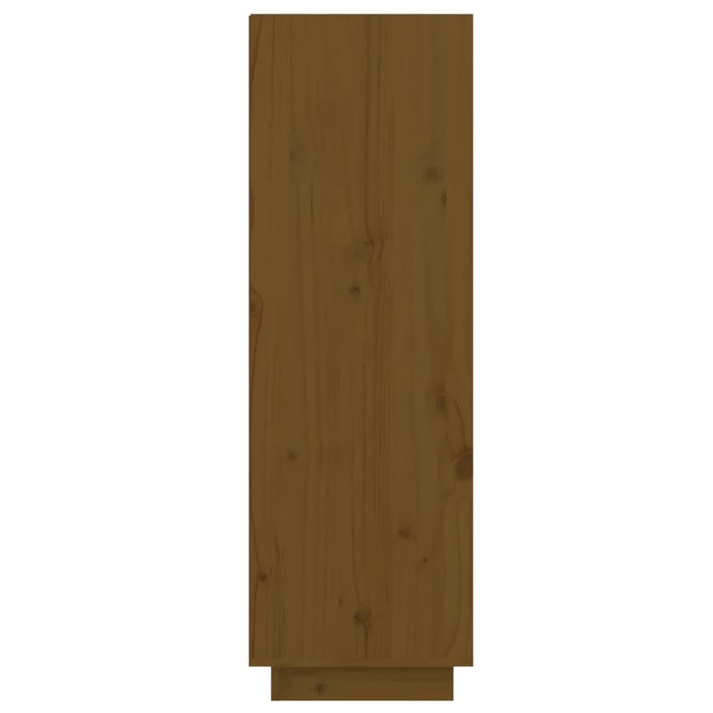 Armario Zapatero Madera Maciza De Pino Marrón Miel 60x34x105 Cm / Vetonek_1