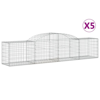 Cestas De Gaviones 5 Uds Forma De Arco Hierro 300x50x60/80 Cm_0