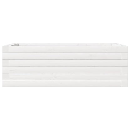 Jardinera De Madera Maciza De Pino Blanca 70x40x23 Cm_4
