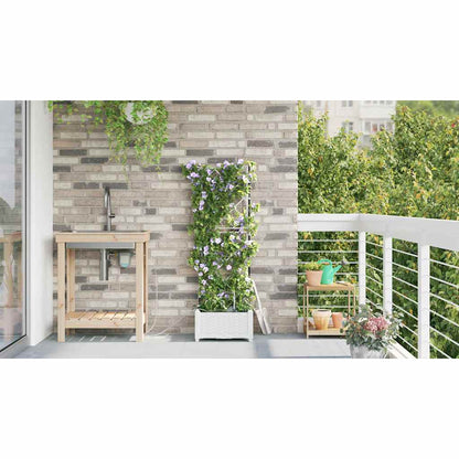 Vidaxl Jardineras Blanco 40 X 40 X 126 Cm Acero_3