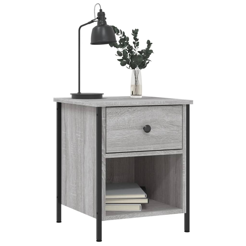 Mesita De Noche Madera De Ingeniería Gris Sonoma 40x42x50 Cm_1