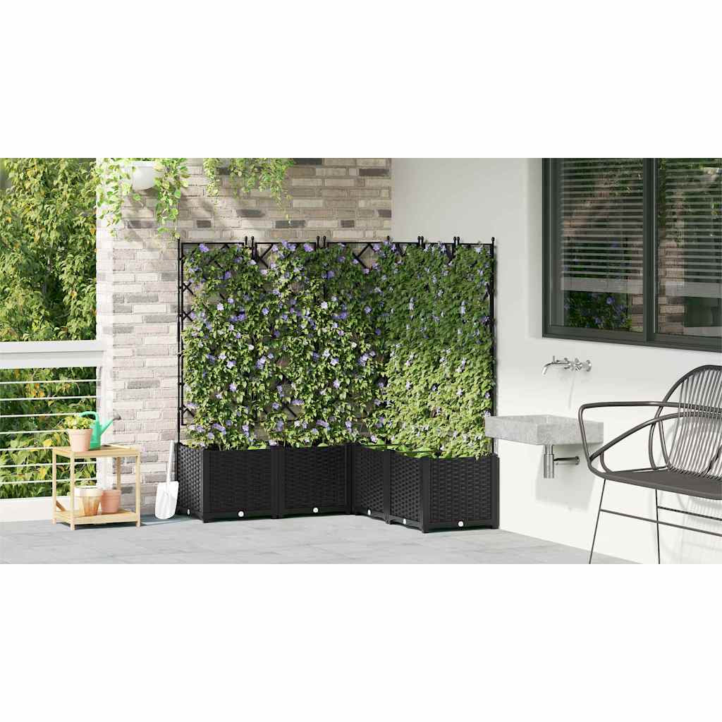 Vidaxl Maceta De Jardín Con Enrejado 5 Pcs Negro 120 X 120 X 143 Cm Pp_3