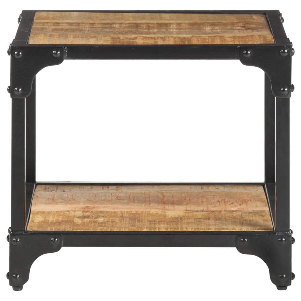 Mesa De Centro De Madera Maciza De Mango Rugosa 40x40x36 Cm_0