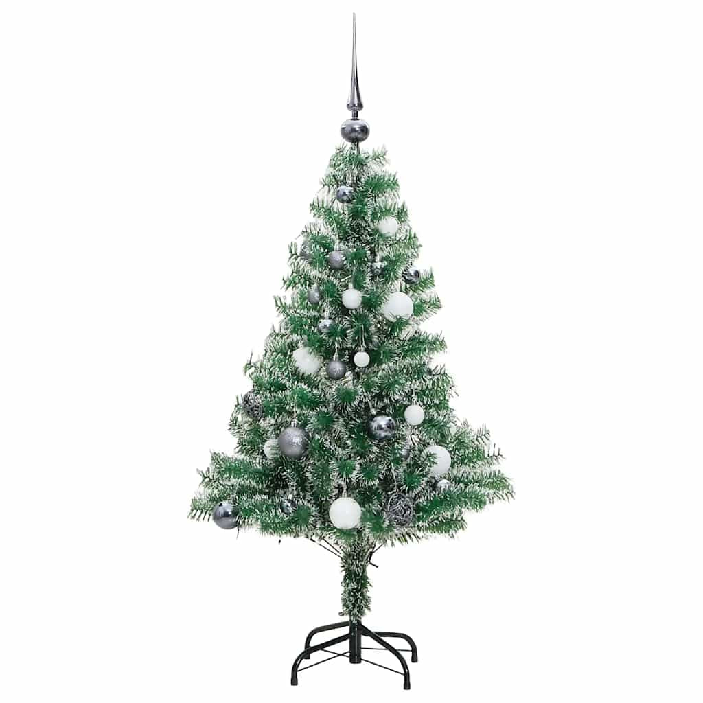 Vidaxl Árbol De Navidad Artificial Con 150 Leds Bolas Y Nieve 120 Cm_3