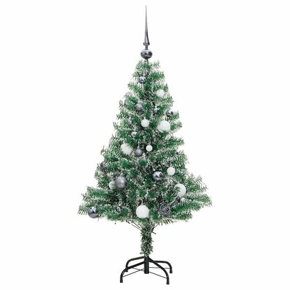 Vidaxl Árbol De Navidad Artificial Con 150 Leds Bolas Y Nieve 120 Cm_3