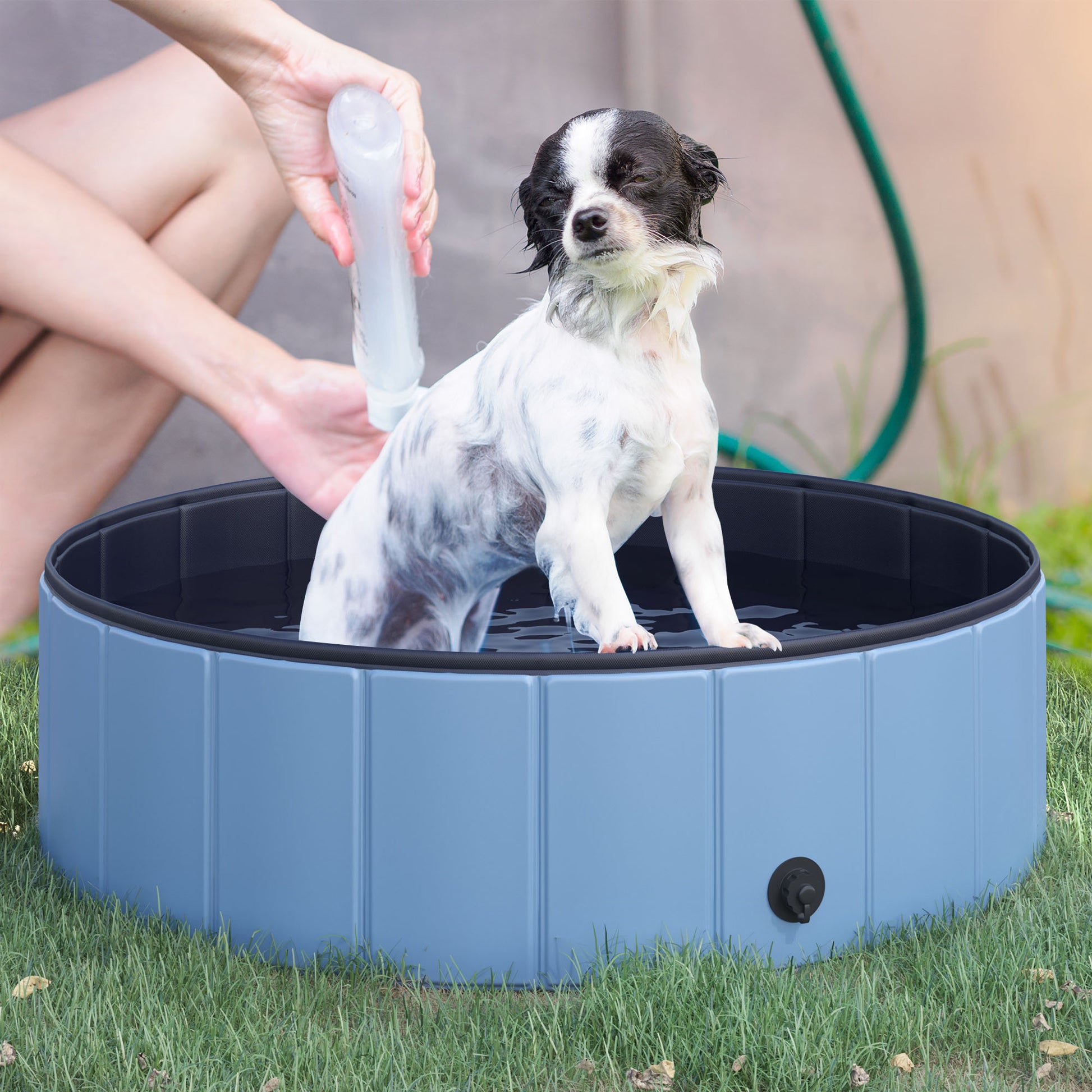Pawhut Piscina Plegable Para Perros Bañera De Pvc Interior Y Exterior Ø100x30cm_1