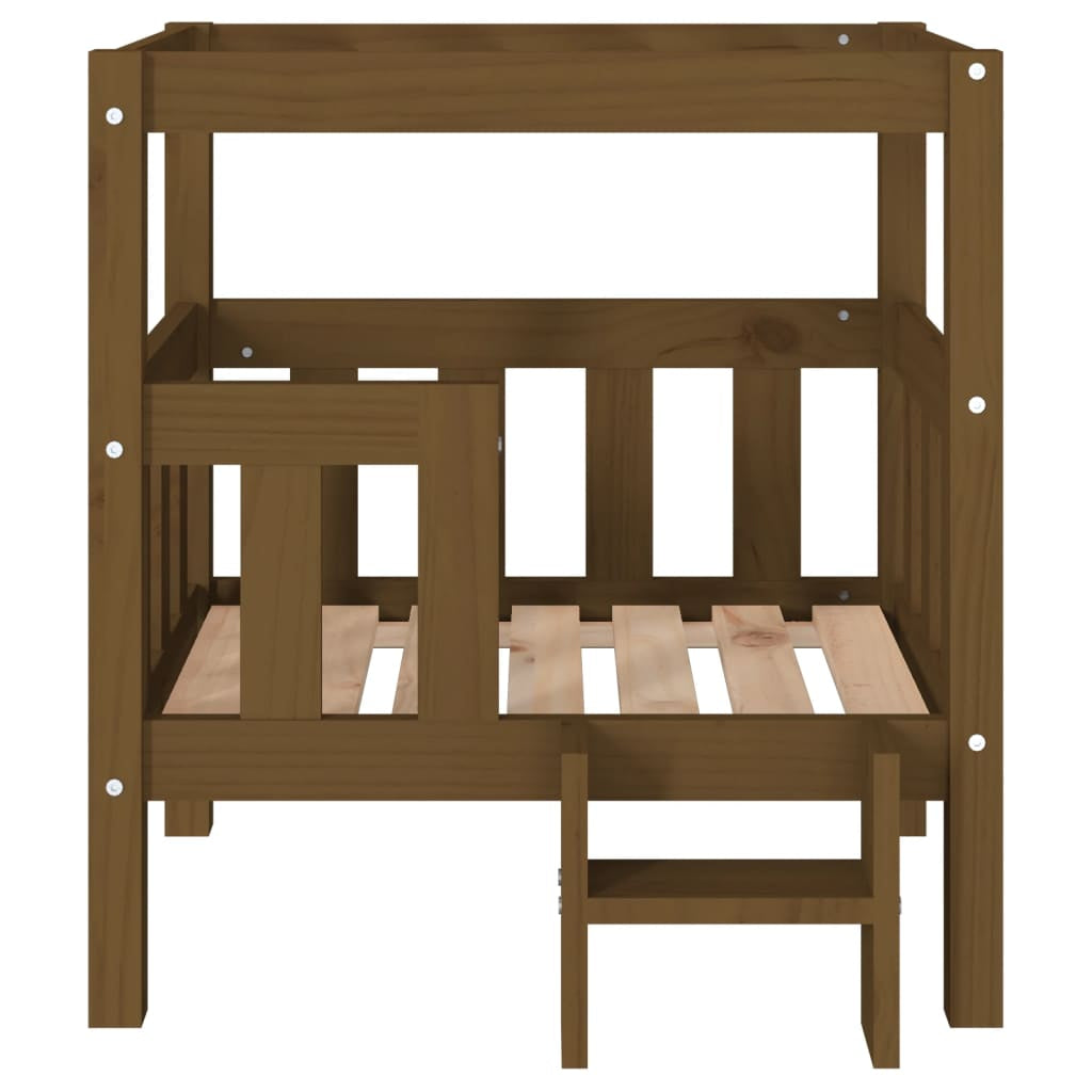 Vidaxl Cama Para Perros Madera Maciza Pino Marrón Miel 65,5x50,5x70 Cm_4